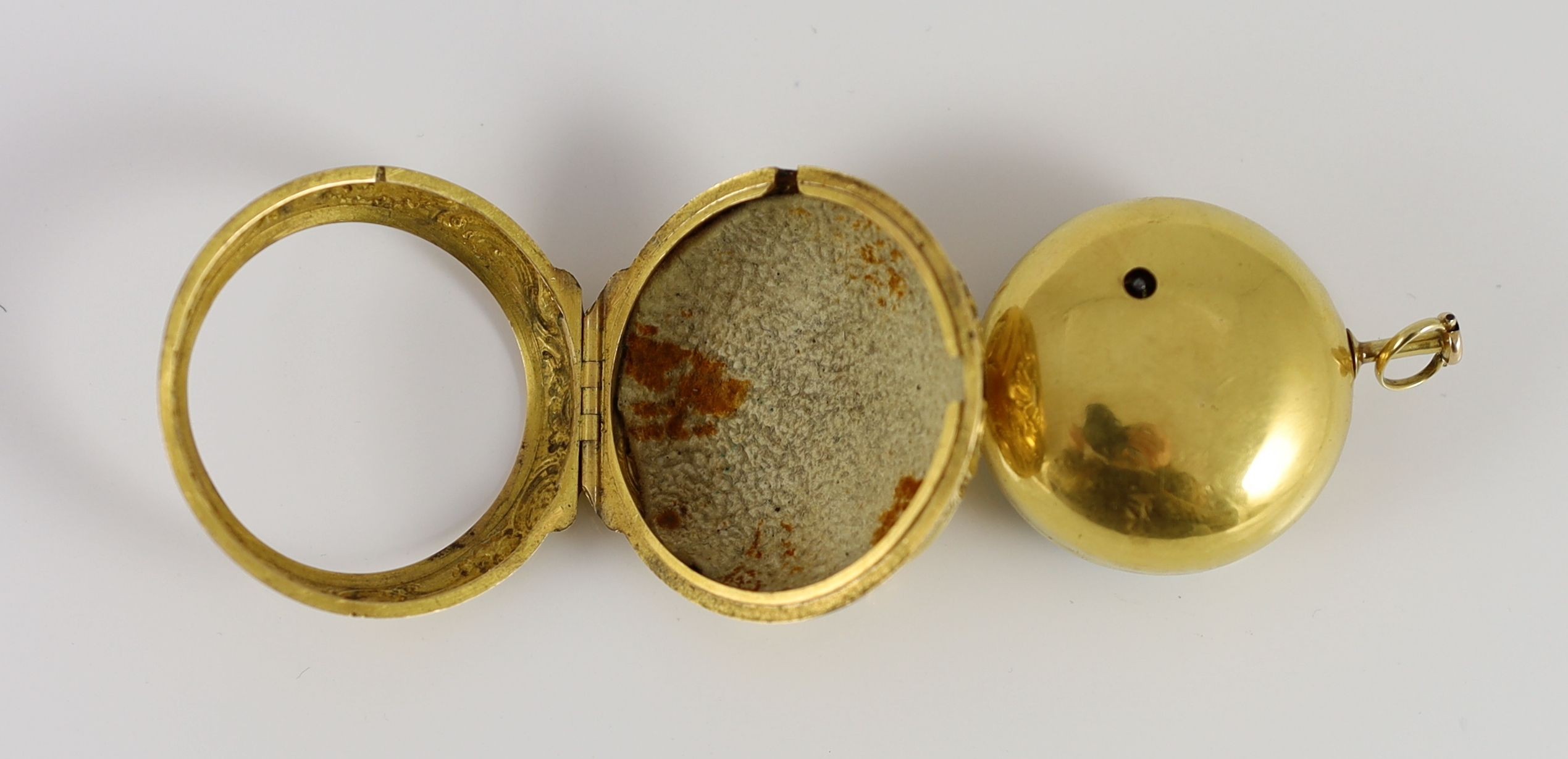 A George II 22ct gold pair cased key wind verge pocket watch, by Charles Page, London
